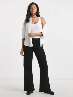 Simply Be Wide Leg Jeggings Black Clearance