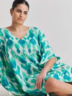 Simply Be Blue Beach To Beach Tassel Trim Kaftan New