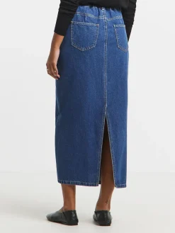 Simply Be Blue Mid Wash Maxi Skirt