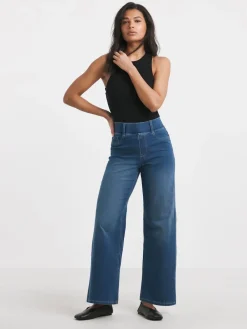 Simply Be Wide Leg Jeggings Blue Online