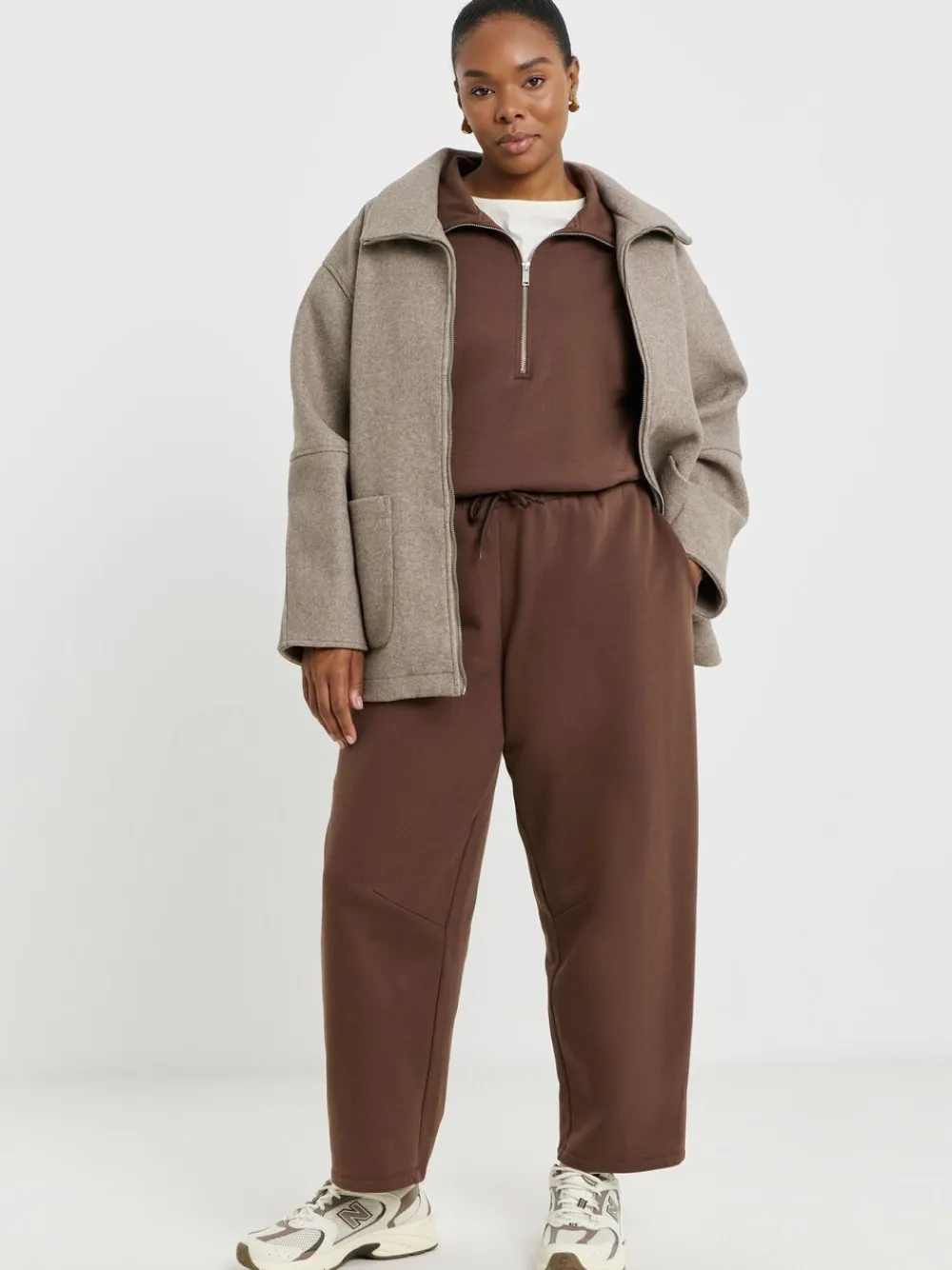 Simply Be Brown Barrel Leg Joggers Best