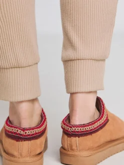 Simply Be Brown Wide Fit Wide Fit Embriodery Full Mules Brown Slippers Hot