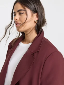Simply Be Oversized Single Breasted Blazer Burgundy Red Best