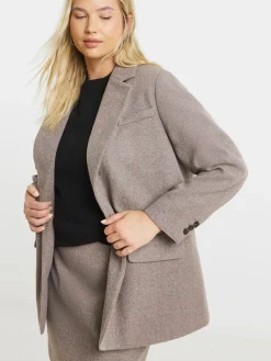 Simply Be Grey Oversized Wool Look Blazer Sale