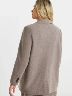 Simply Be Grey Oversized Wool Look Blazer Sale