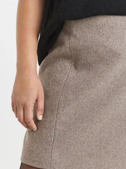 Simply Be Grey Wool Look Tailored Mini Skirt Hot