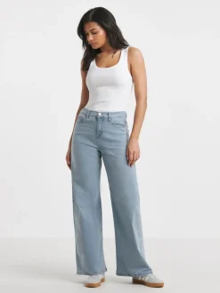 Simply Be 24/7 Wide Leg Jeans Light Blue New