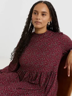 Simply Be Supersoft Midi Dress Light Red Discount