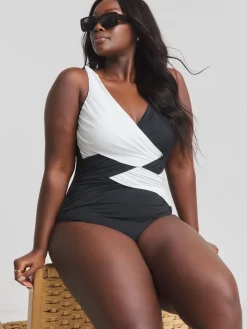 Simply Be Magisculpt Illusion Longer Length Swimsuit Mono Outlet