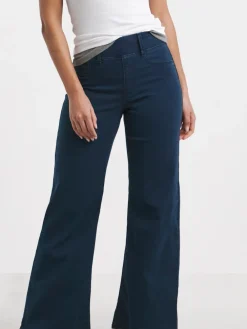 Simply Be Wide Leg Jeggings Navy Blue Discount