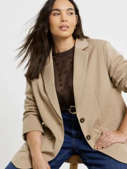 Simply Be Nude Cinched Waist Blazer Hot