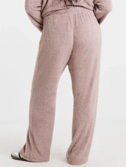 Simply Be Pink Ribbed Wide Leg Joggers Discount