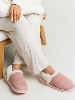 Simply Be Slingback Fluffy Slippers Pink Discount