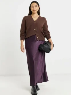 Simply Be Satin Maxi Skirt Purple Outlet