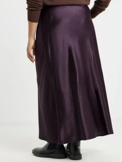 Simply Be Satin Maxi Skirt Purple Outlet