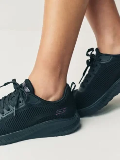 Skechers Womens Bobs Squad Chaos Face Off Trainers Black Chrome Discount