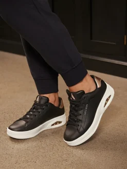 Skechers Womens Uno Court Trainers Black