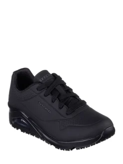 Skechers Womens Uno Slip Resistant Work Trainers Black Clearance