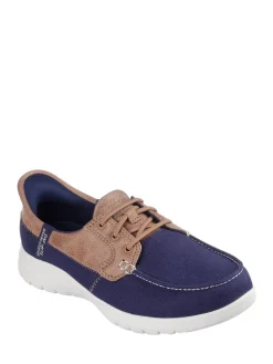 Skechers Blue Wide Fit On the GO Flex Palmilla Boat Shoes Clearance