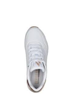 Skechers Golden Womens Standard Fit Uno Trainers Cotton White Online