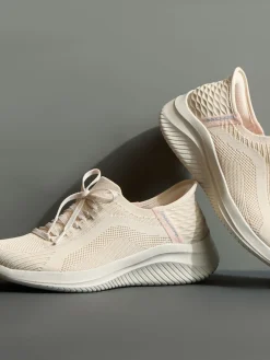 Skechers Natural White Slip-ins: Ultra Flex 3.0 Brilliant Trainers Best