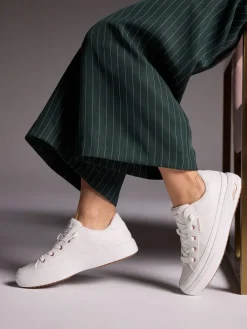 Skechers White PU Arch Fit Arcade Womens Trainers WhitePU Sale