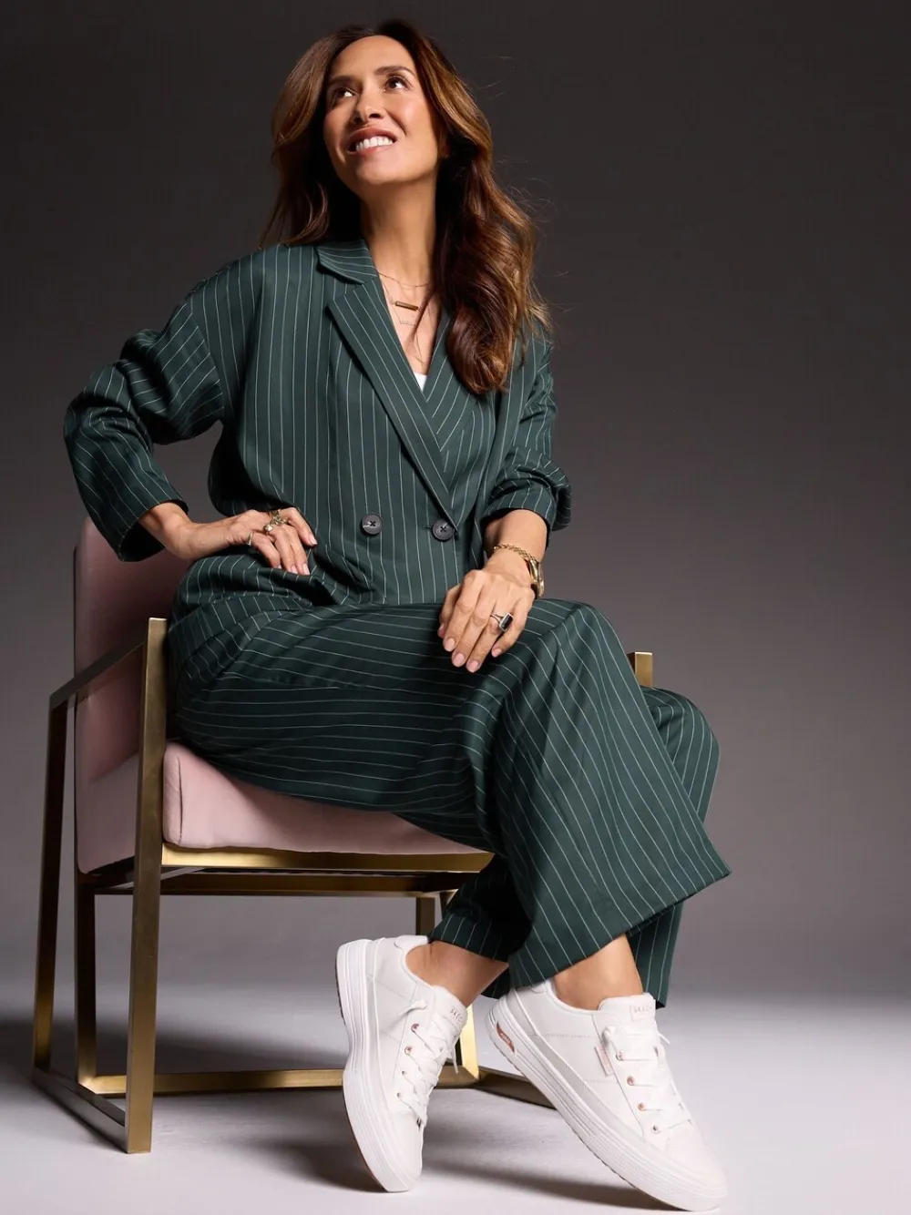 Skechers White PU Arch Fit Arcade Womens Trainers WhitePU Sale