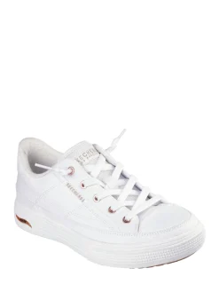 Skechers Standard Fit Arch Fit Arcade Womens Trainers White Canvas Outlet