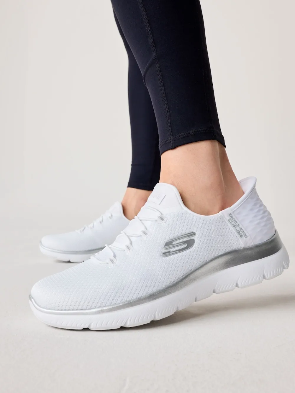 Skechers Womens Slip In Summits Dazzling Haze Trainers White Hot