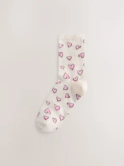 Next Ankle Socks 4 Pack Sketchy Heart Hot