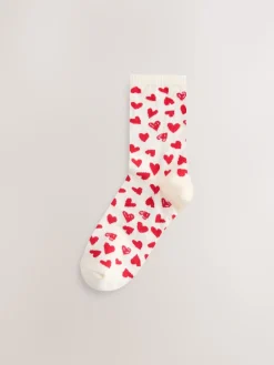 Next Ankle Socks 4 Pack Sketchy Heart Hot
