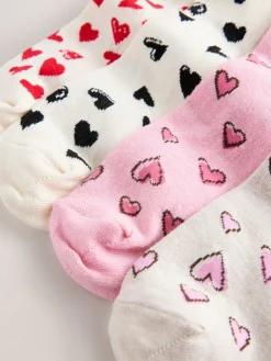 Next Ankle Socks 4 Pack Sketchy Heart Hot
