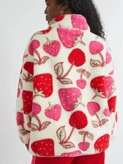 Skinnydip White Cherry and Strawberry Longline Fleece