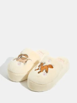 Skinnydip White Disney Fox and The Hound Slippers Clearance