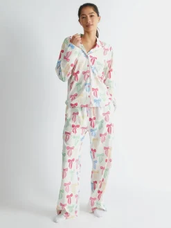 Skinnydip White Multicolour Bow Pyjama Set Clearance