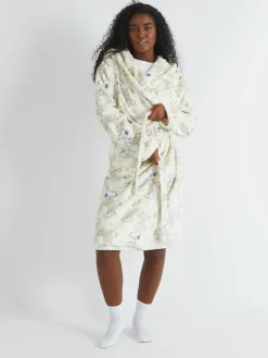 Skinnydip White Peanuts x Snoopy Rainbow Print Dressing Robe Clearance