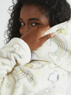 Skinnydip White Peanuts x Snoopy Rainbow Print Dressing Robe Clearance