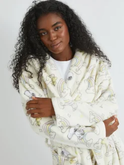 Skinnydip White Peanuts x Snoopy Rainbow Print Dressing Robe Clearance