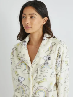 Skinnydip White Peanuts x Snoopy Rainbow Fleece Pyjamas Set Online