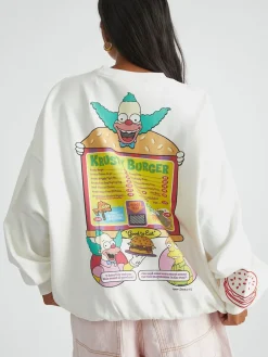 Skinnydip White The Simpsons x Krusty Burger Sweatshirt
