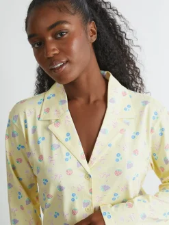 Skinnydip Yellow Yellow Ditsy Fruit Pyjama Set Hot