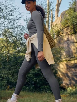 Next Slate Grey Ribbed Seamless High Waist Leggings Outlet