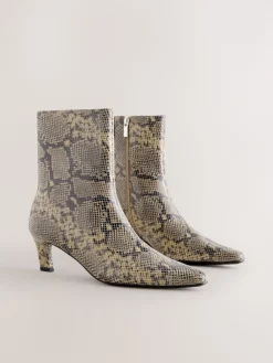 Next Forever Comfort® Chisel Toe Heeled Ankle Boots Snake Best