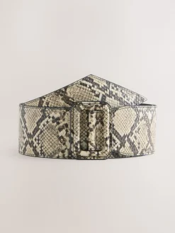 Next Snake Print PU Wide Belt Online