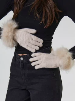 South Beach Faux Fur Hat And Glove Set Brown New