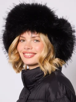 South Beach Faux Fur Ski Trapper Hat Green