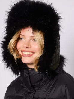South Beach Faux Fur Ski Trapper Hat Green