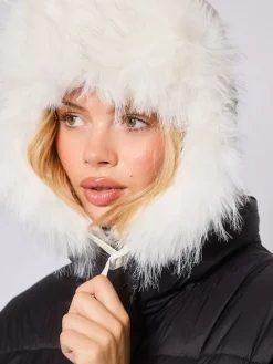 South Beach Faux Fur Ski Trapper Hat White Sale