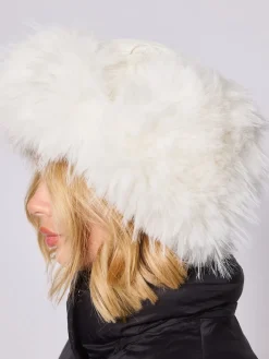 South Beach Faux Fur Ski Trapper Hat White Sale