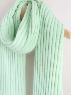 Next Ribbed Knit Scarf Spearmint Ribbed Outlet